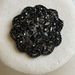 Elegant Black Crystal Brooch